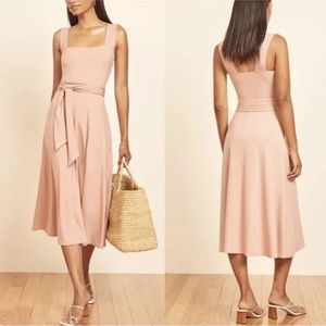 Reformation Pink Midi Dress Size Medium Missing Tie